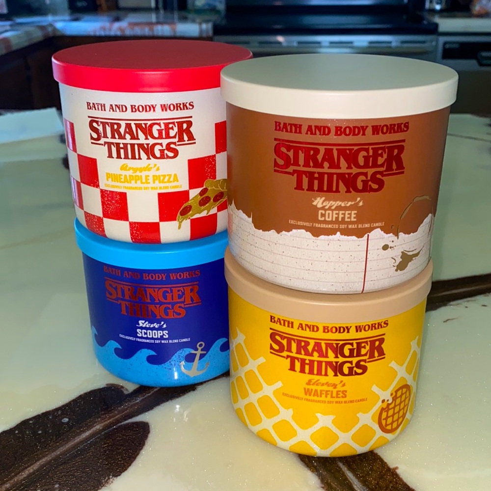 LIMITED EDITION-Bath & Body/Stranger Things collab- 3 Wick Candles BRAND NEW